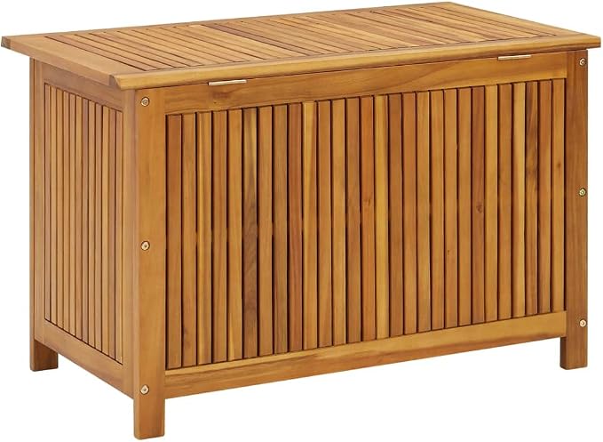 【Fast Shipping】 Lightweight Storage Box for Indoor/Outdoor for Patio, Deck, Patio Patio Storage Box 35.4"x19.7"x22.8" Solid Acacia Wood