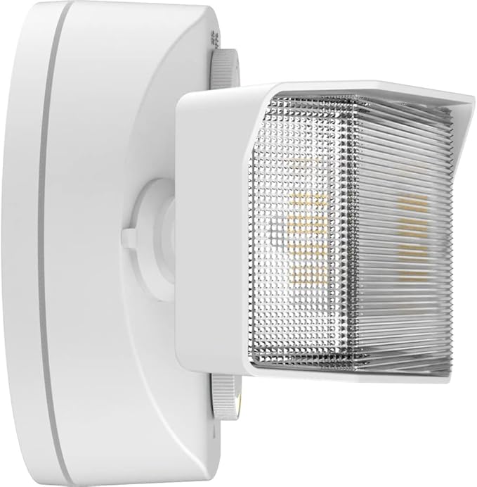 Lithonia Lighting HomeGuard 2-Light LED Outdoor Flood Lights, Outdoor LED Lights, Dusk to Dawn Sensor, Adjustable Lumens, Selectable Color, Square Heads, White (HGX LED 2SH ALO SWW2 120 PE WH M2)