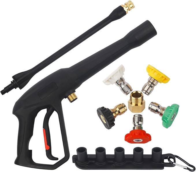 Pressure Washer Spray Gun with Extension Wand Kit,for M22-14MM and M22-15MM Hose,Compatible with Ryobi, Green Works and Karcher Pressure Washer Gun