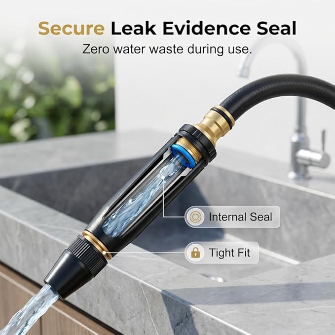 High Pressure Power Washer Nozzle with Connector Set, Garden Hose Pressure Washer, Sturdy Cleaning Accessory for Car Washing and Outdoor Cleaning (1 Set)