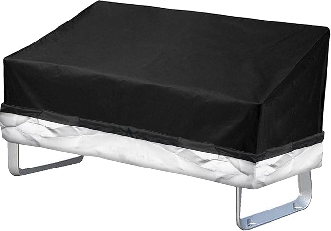Outdoor Bench Covers Waterproof Patio Loveseat Cover Heavy Duty Couch Cover for Outdoor Furniture 2-Seats Patio Loveseat Cover Black 52" W X 25" D X 35" H (Two Seats)