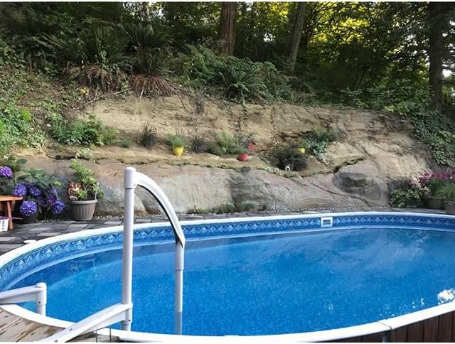 Lake Effect Pools 'Dominica' 27 ft Round Step Ready Semi Inground Swimming Pool | 52 Inch Resin Protected Steel Sided Walls | Bundle Includes: 25 Gauge Overlap Liner & Widemouth Skimmer