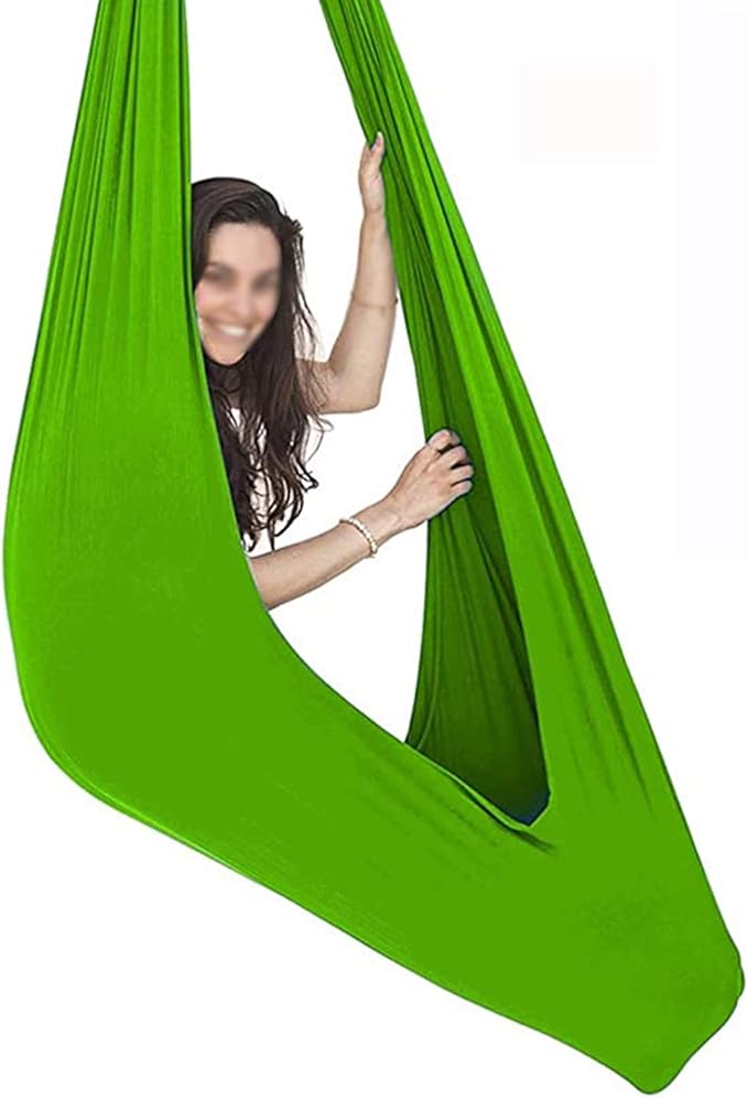 Indoor Therapy Swing Nylon Yoga Hammock Swing Ideal for Kids/Adult with Special Needs Sensory Integration Autism ADHD Aspergers (Color : Green, Size : 150 x 280 cm)