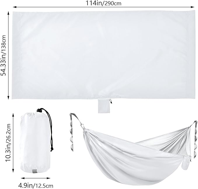 White Solid Color Pure Plain 330lb Capacity Hammocks with Portabl Carry Bag Backyard Hammock for Outside Patio Garden hamaca con soporte para adultos