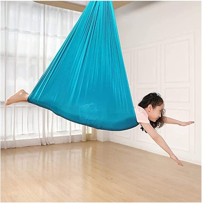 Indoor Outdoor Sensory Swing Therapy Hammock Kids Snuggle Cuddle Hammock Special Needs for Children Autism ADHD ADD (Color : Sky Blue, Size : 100 * 280CM/39 * 110in)