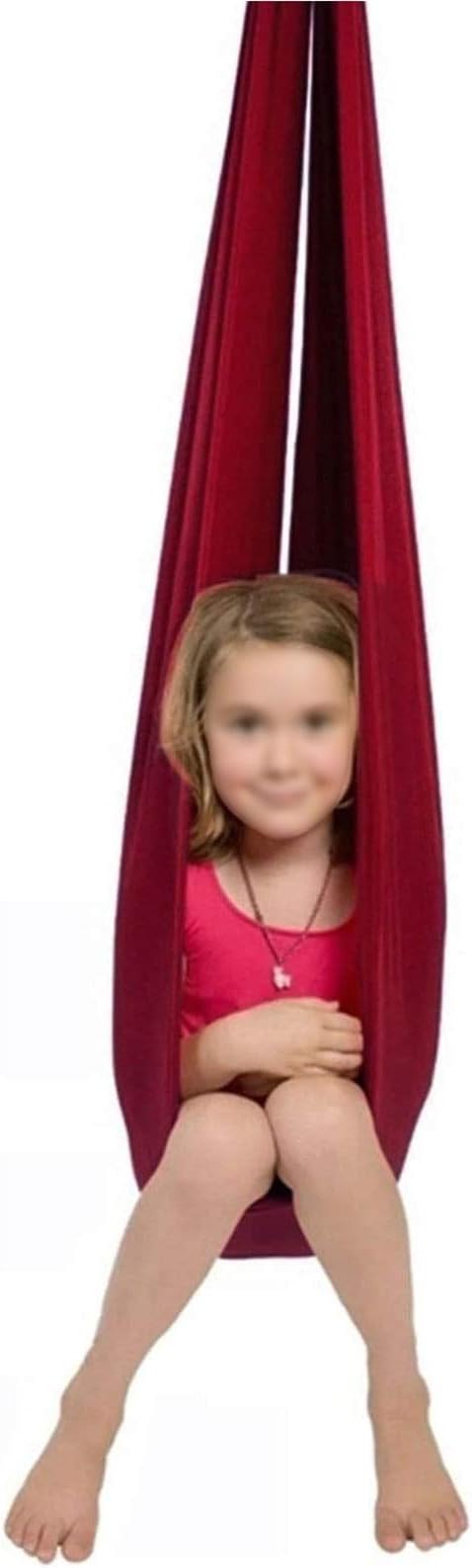 Therapy Swing Sensory Cuddle Hammock Home Outdoor for Kids Child and Teens Autism ADHD Aspergers Load Up to 440LB with Special Needs Children Toy Swing (Color : Wine Red, Size : 100 x 280 cm)