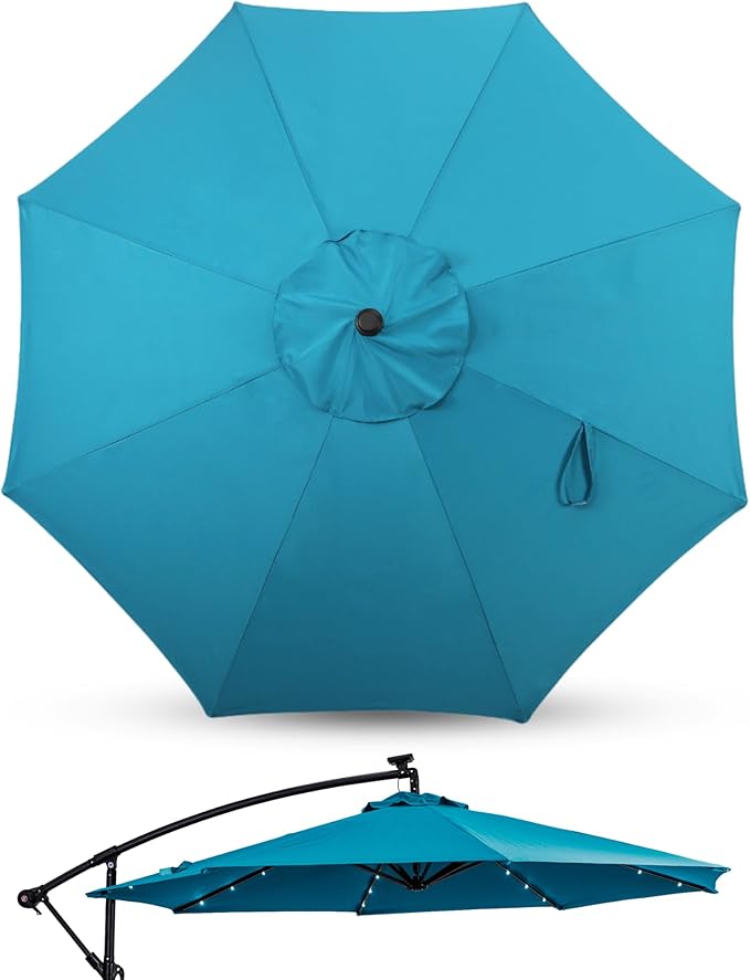 10ft Patio Umbrella Replacement Canopy for 8 Ribs, Outdoor Umbrella Canopy ONLY, Market Umbrella Top, Water-Resistant & UV-Protective