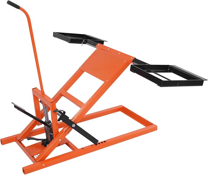 Lawn Mower Lift with Hydraulic Jack,500Lbs Zero Turn Mower Lift, Wheel Span Adjustable,Lawn Mower Jack with Hydraulic Foot Pedal,Lawn Mower Lift for Maintenance and Repair