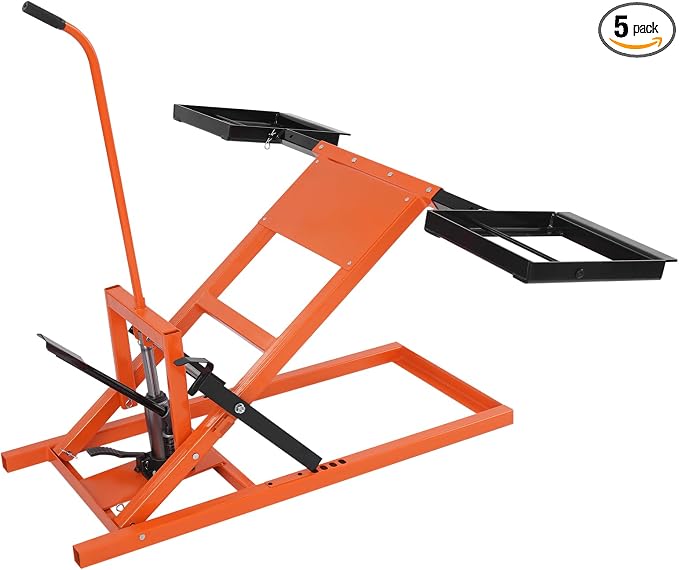 Lawn Mower Lift, Hydraulic Cylinder Lift Jack 500 Lbs Capacity, Retractable Riding Mower Lifts for Riding Tractors and Zero Turn Lawn Mowers Maintenance and Repair (Orange)