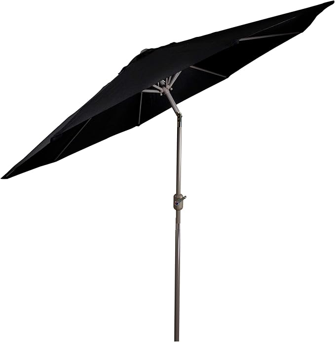 Northlight 9ft Outdoor Patio Market Umbrella with Hand Crank and Tilt, Black