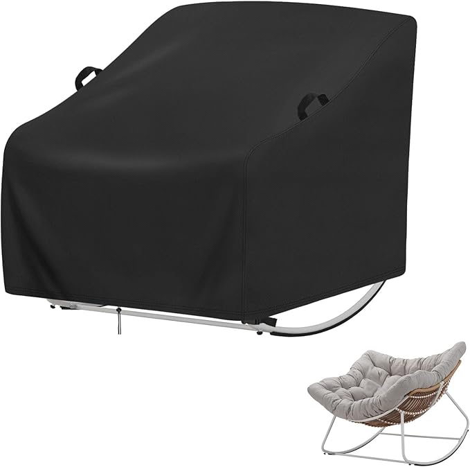 Outdoor Rocking Egg Chair Cover,Waterproof Chair-Covers for Papasan Rocker,Oversized Rocking Chairs-Cover for Bedroom,Lounge,Patio(1-Pc,46x38x19in)