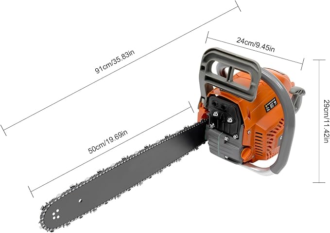 Gas Chainsaw 20 Inch, 58CC 2 Stroke Gasoline Powered Chainsaw, Single Cylinder Air-cooled Handheld Cordless Petrol Chain Saws for Cutting Wood Outdoor Garden Farm Home