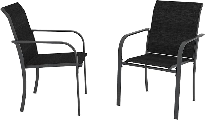 Patio Dining Set for 4, Outdoor 37" Dining Table with Laminated Top and 1.9" Umbrella Hole, 4pcs Stackable Patio Chairs Included, Perfect for Home & Outside