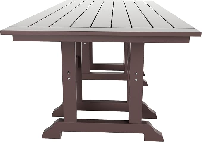 HDPE Laguna 38" X 73" Rectangular Dining Table,Dark Brown