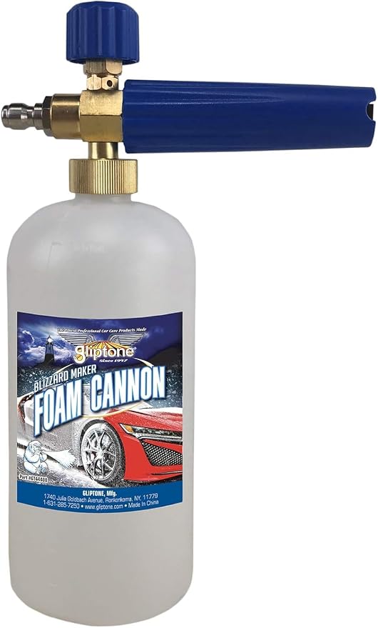 Gliptone Blizzard Maker Foam Cannon, Professional Quality Foam Sprayer for Pressure Washers, Adjustable Spray Pattern & Dilution, 32oz Bottle, Max 2000 PSI for Thick Clinging Foam