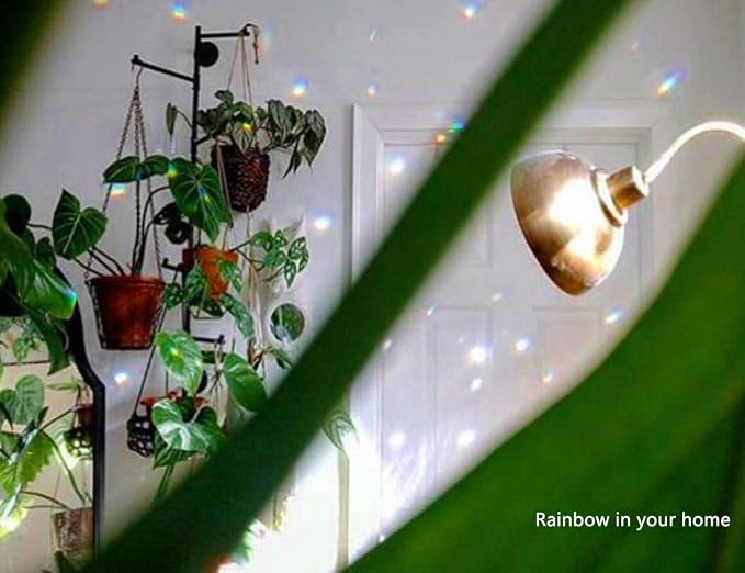 MerryNine 40mm Mixed Colorful Crystal Ball Prism with Drilled Hole Sun Shine Catcher Rainbow Pendants Maker, Hanging Crystals Prisms for Windows, for Feng Shui, for Gift(PrismBall-40mm Colorful)