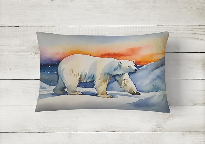 Caroline's Treasures DAC2978PW1216 Polar Bear Throw Pillow Machine Washable, Indoor Outdoor Decorative Pillow for Couch, Bed or Patio, 12HX16W