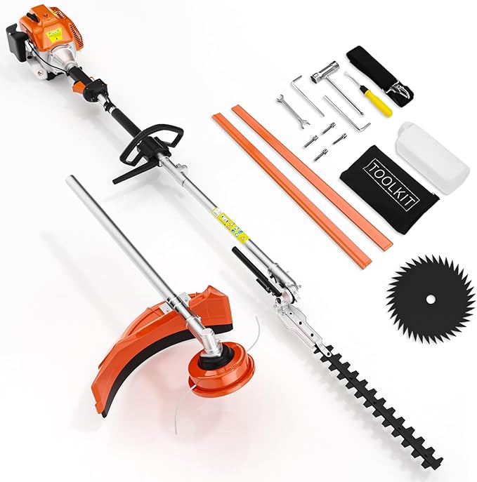 Baotree 52cc 3 in 1 Multi Functional Trimming Tools, 2-Stroke Brush Cutter Gas Powered,Gas Weed Eater Trimmer with 3 Detachable Trimming Heads for Weeds and Grass