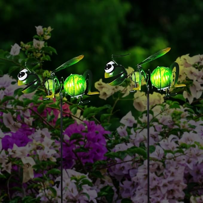 Viveta 2 Pack Solar Figurine Lights, Garden Solar Lights Stake, Ant Decorative Solar Light for Garden Pathway Patio, Waterproof Outdoor Decor