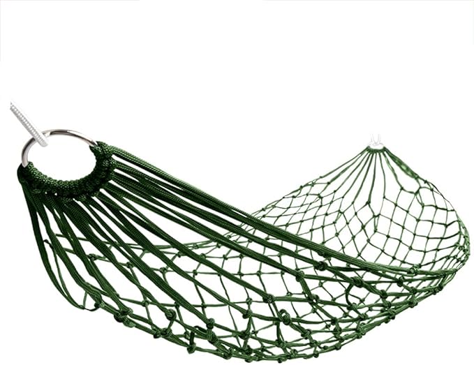 Camping Hammock, Outdoor Cotton Fabric Hammock, Comfortable Portable Camping Hammock with Tree Straps and Carrying Bag, Perfect for Patio Balcony Yard Garden(Dark Green)