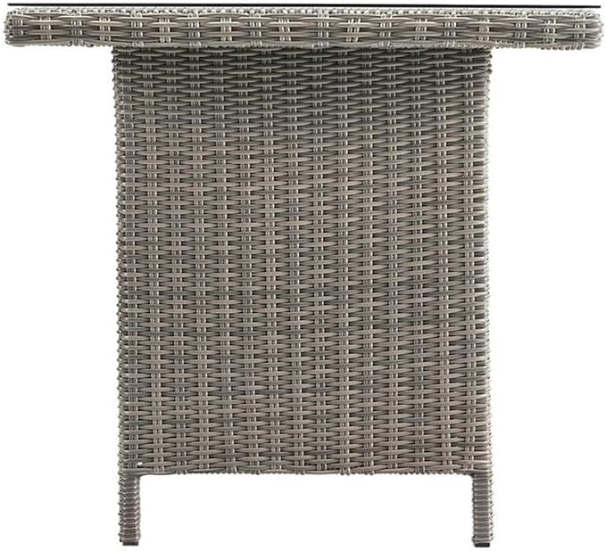 Asti All-Weather Wicker Outdoor Dining Table with Glass Top, Rust-Resistant Aluminum Frame, Weatherproof Patio Furniture, 55 in. W x 31 in. D x 30 in. H, Ideal for Garden and Deck