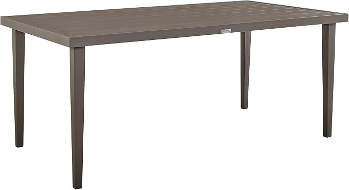 armen LIVING Grenada 5 Piece Grey Aluminum Outdoor Dining Set with Grey Fabric