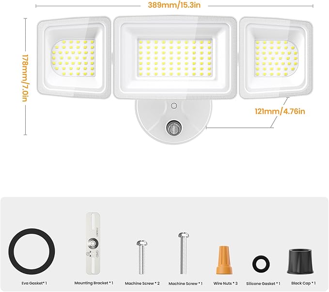 Onforu Dusk to Dawn Flood Lights Outdoor,130W Outdoor Lighting,6500K 13000LM White Super Bright Lights,IP65 Waterproof Hardwired LED Security Lights for Garage,Yard,Outside
