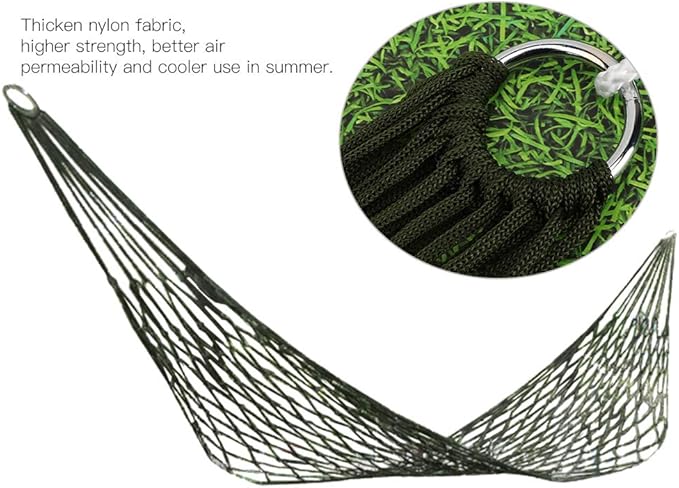 Outdoor Hammock, Camping Hammock Hammock Meshy Rope Hammock Sleeping Net Bed for Hiking Simple Nylon Net Hammock for