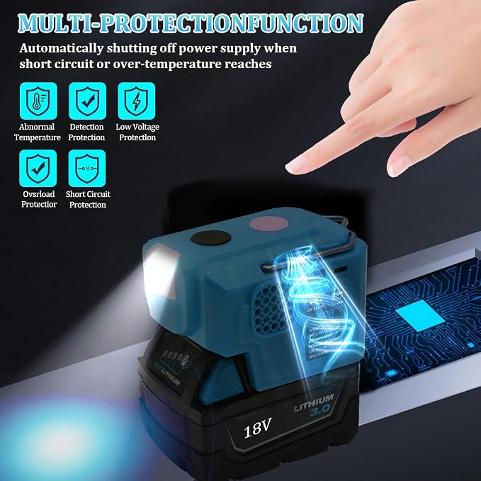 200W Power Inverter Compatible with Makita 18V Batterys, DC 18V to AC 110-120V Battery Inverter, Charger Adapter Battery Powered Outlet with 2 USB Ports & 1 Type-C & 1 AC Outlet