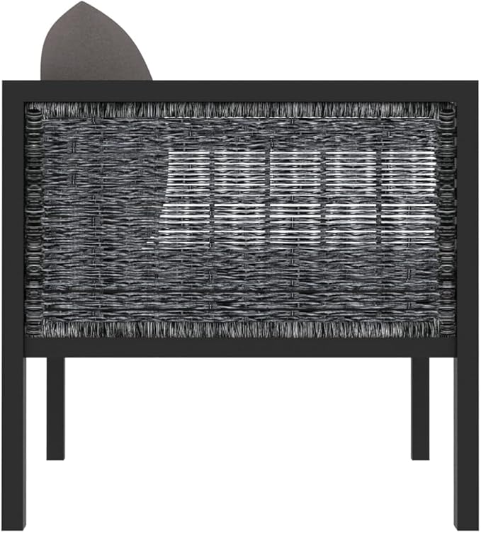 Sectional Corner Sofa with Right Armrest Poly Rattan Anthracite, Outdoor Patio Sectional, Outdoor Sofa Set, Furniture Conversation Sets, Outdoor Porch Furniture for Balcony, Yard