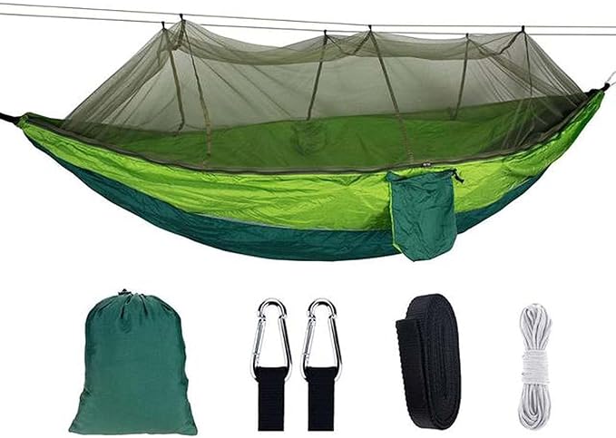 Hammocks for Camping, Portable Hammock for Trees, 2 Person Hammock, Lightweight Hammock with Tree Straps and D-Shape Carabiners, for Outdoor, Indoor