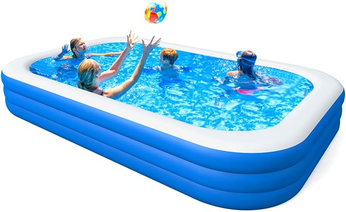 Inflatable Swimming Pool, Blow up Pool, Above Ground Swimming Pools for Family,Pool for Adults 120x72x22 inch Full-Sized Inflatable Pools for Outdoors, Backyard