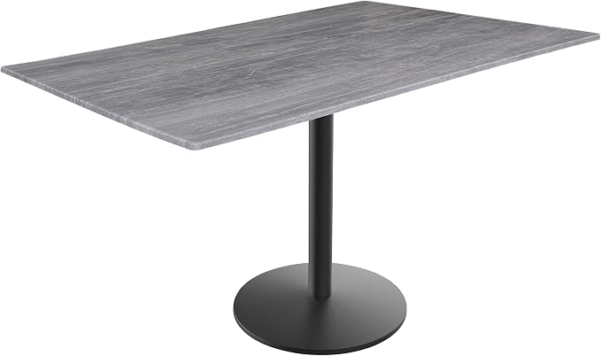 Holland Bar Stool Co. 30" Tall OD214 Indoor/Outdoor All-Season Black Wrinkle Table with 32" x 48" Greystone EuroSlim Top