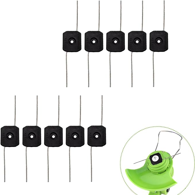 Trimmer Accessories, Replacement String Blades for Cordless Weed Wacker, Electric Weed Trimmer Battery Powered Brush Cutter String Blades Heads for Weed Trimmer (Weed Wacker String*10)