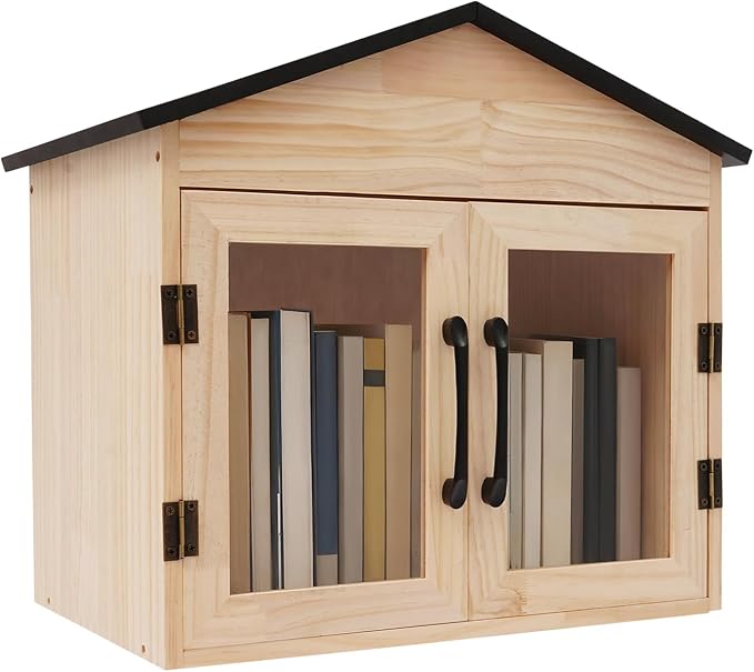 Outdoor Library Box Literature Exchange Book Box 16.9x11x16.5 in | Outdoors DIY Storage Wooden Cabinet Library Boxs for Neighborhoods Community Schools Blessing Boxs Outdoor Food Pantry