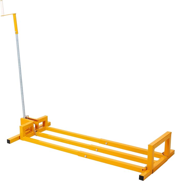 Foldable Lawn Mower Lift for Riding Tractors, Portable Lawn Mower Jack Lift Zero Turn & Telescoping Lawns Tractor Lifts with Adjustable Height/Manual or Power Handles, 880 LBS Capacity (Yellow)