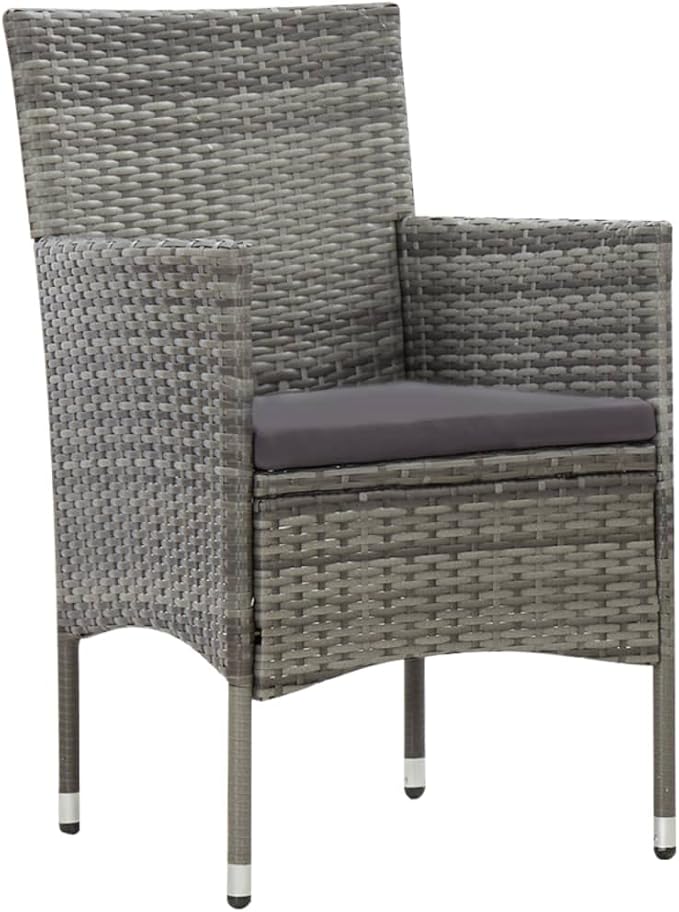 Patio Lounge Set with Cushions,Outdoor Tables and Chairs,Outdoor Furniture Sets,Patio Conversation Sets,for Garden,Deck,Backyard,4 Piece Poly Rattan Gray