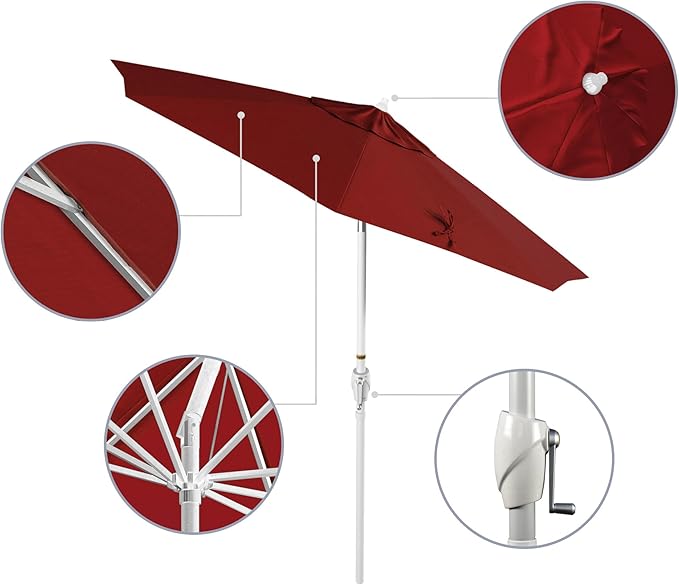 California Umbrella 7.5' Rd Aluminum Patio Umbrella, Crank Lift