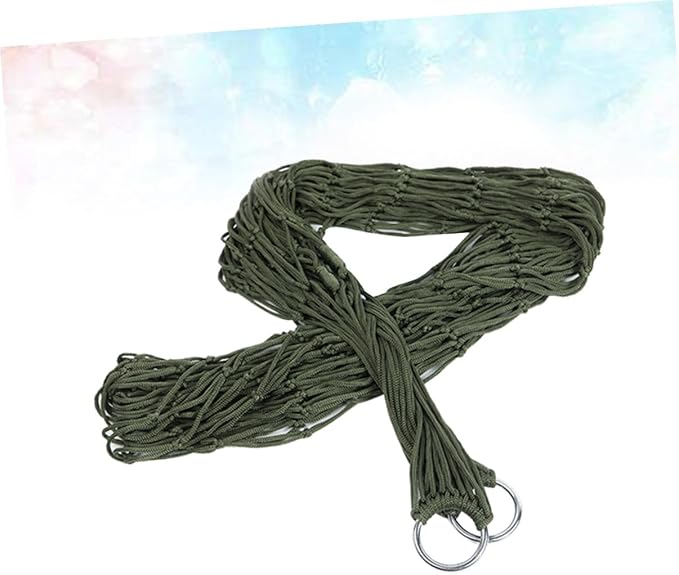 2pcs Portable Nylon Sleeping Swing Hammock Army Green Breathable Hanging Bed for Camping Hiking Picnic Outdoor Leisure and Relaxation