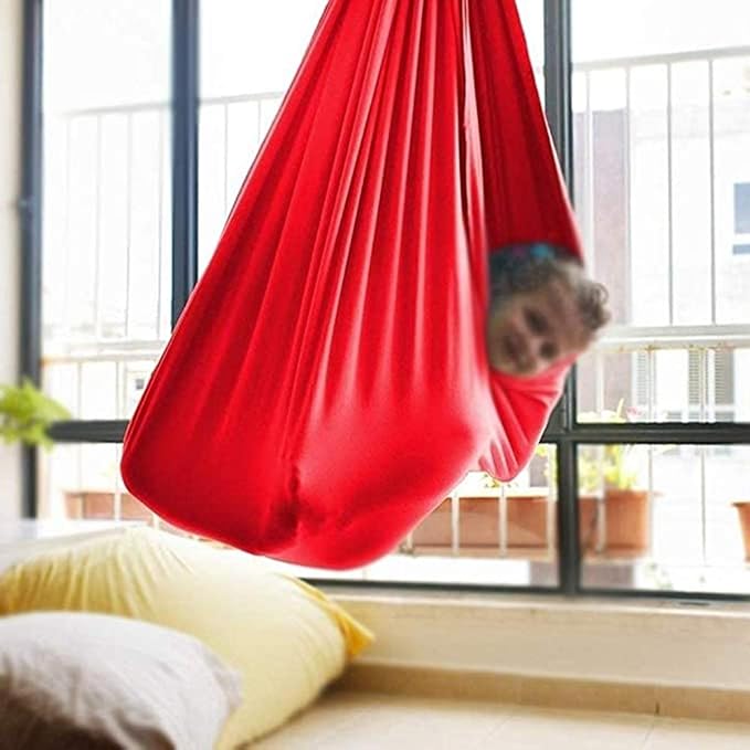 Indoor Kids Soft Hammock Hanging Cuddle Swing Seat Adjustable Therapy Swings for Children and Teens with Special Needs Autism ADHD ADD Sensory (Size : 100 x 280 cm)