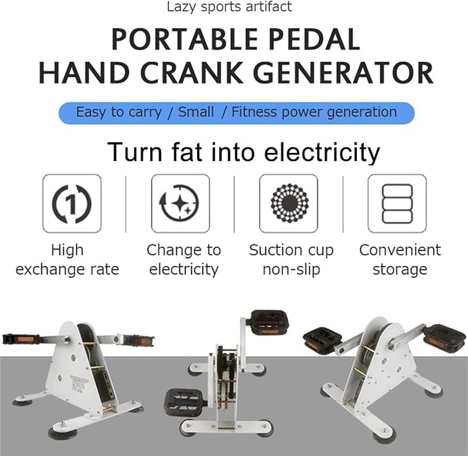 Portable Bicycle Power Generator With Usb Interface/dc1-35v Output, Foot Pedal Power Generator For Charging Phones, Laptops And Satellite Phones In Outdoor And Emergency Use 50W