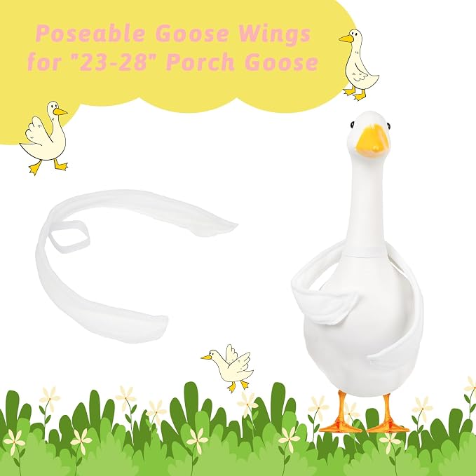 Poseable Goose Wings for Porch Lawn Goose Outfit Accessories Clothing Porch Clothes for Patio Yard Lawn Decor