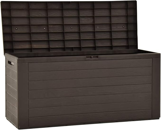 BaraSh Patio Storage Box Outdoor Storage Cabinet Deck Boxes Outdoor Waterproof Outdoor Storage Bin Outdoor Storage Bench Brown 45.7"x17.3"x21.7"