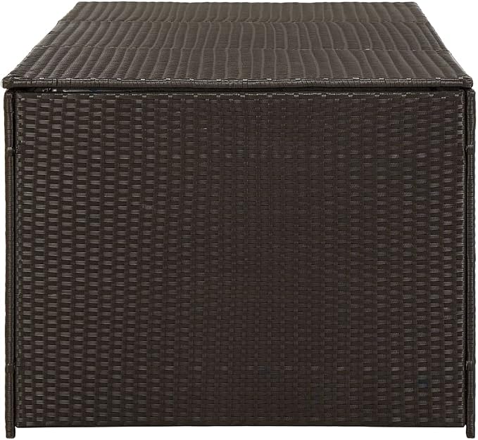 Outdoor Storage Box Poly Rattan Garden Deck Chest with Zipped Liner and Gas Lift Mechanism for Patio Furniture Cushions and Pillows Large Wicker Trunk in Various (180 x 90 x 70 cm)