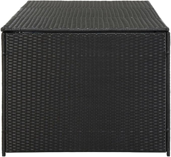 Storage Chest Black Polyethylene Rattan Large Garden Storage Box Outdoor Storage