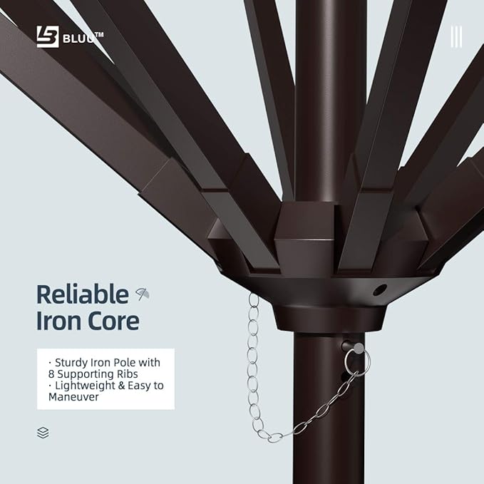 BLUU MAPLE Olefin Market Umbrella Patio Table Umbrella