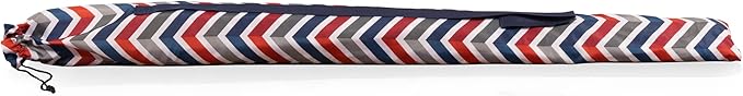 PICNIC TIME 5.5 Ft Portable Beach Umbrella, Lightweight UV Protection Sunshade with Tilt Pole & Carry Bag, Outdoor Canopy Umbrella for Beach, Sand, Pool, Patio, Camping, Travel, or Backyard Shade, (Vibe Collection - Navy Blue, Orange, & Gray Pattern)