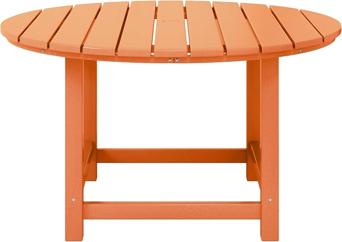WestinTrends Malibu Kids Outdoor Patio Furniture HDPE 38" Wide Round Dining Table, Orange