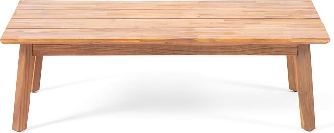 Merax 52" Outdoor Acacia Wood Frame Loveseat Sofa and 35.5" Coffee Table Set,with Cushions for Patio,Garden