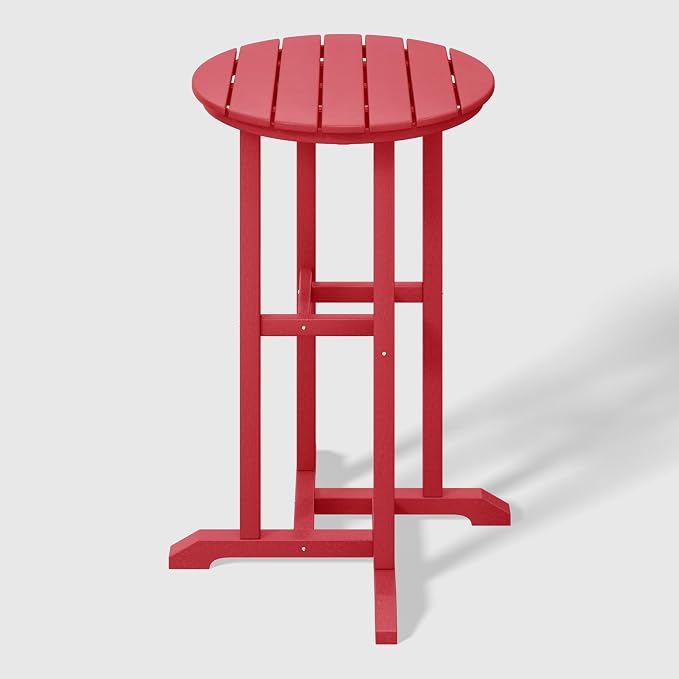 WestinTrends Malibu 37" Counter Height Round Outdoor Patio Bistro Bar Table, Red